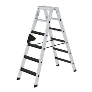 Günzburger Steigtechnik Stufen-Stehleiter beidseitig begehbar mit clip-step R13