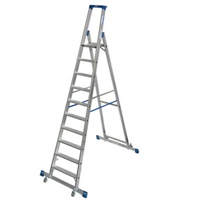 Krause STABILO Stufen-StehLeiter, fahrbar mit Traverse
