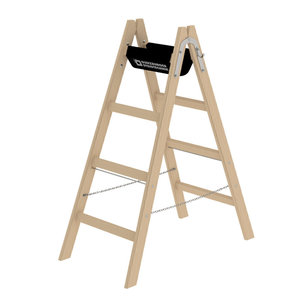 Günzburger Steigtechnik Sprossen-Stehleiter Holz