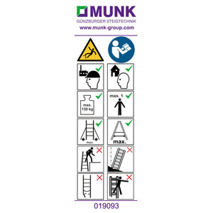 Günzburger Steigtechnik Hinweis-Aufkleber für Plattformleitern < 2,50 m (FlexxStep)