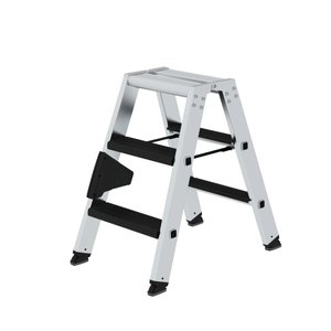 Günzburger Steigtechnik Stufen-Stehleiter beidseitig begehbar mit clip-step relax
