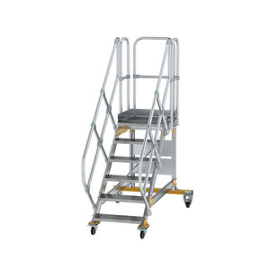 Günzburger Steigtechnik Plattformtreppe 45° fahrbar Stufenbreite 600 mm