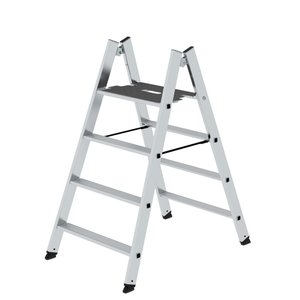 Günzburger Steigtechnik Klapptritt beidseitig begehbar Alu natur