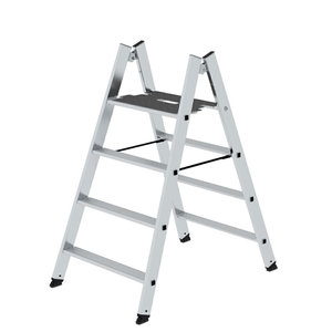 Günzburger Steigtechnik Klapptritt beidseitig begehbar Alu natur