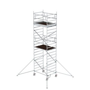 Günzburger Steigtechnik Rollgerüst 1,35 x 1,80 m mit Ausleger & Doppel-Plattform