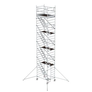 Günzburger Steigtechnik Rollgerüst 1,35 x 1,80 m mit Schrägaufstiegen & Ausleger