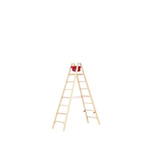 Hymer Holz-Stufenstehleiter, beidseitig begehbar