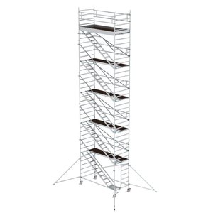 Günzburger Steigtechnik Rollgerüst 1,35 x 3,0 m mit Schrägaufstiegen & Ausleger