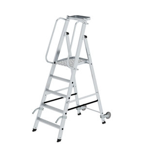 Günzburger Steigtechnik Plattformleiter mit Rollen und Griff