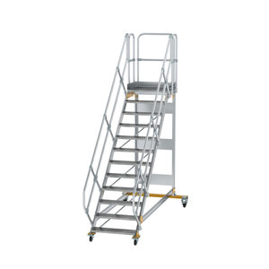 Günzburger Steigtechnik Plattformtreppe 45° fahrbar Stufenbreite 800 mm