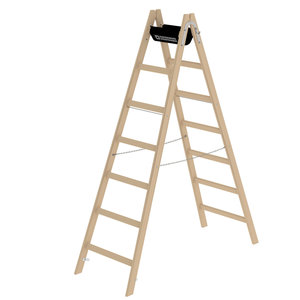 Günzburger Steigtechnik Sprossen-Stehleiter Holz