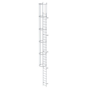 Günzburger Steigtechnik Einzügige Steigleiter mit Rückenschutz (Maschinen) Aluminium blank