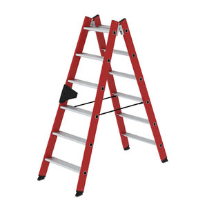 Günzburger Steigtechnik Stufen-Stehleiter beidseitig begehbar GFK / Alu