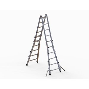 Euroline Alu-Vario-Klappleiter mit Standverbreiterung - Nr. 31631 Teleskopleiter