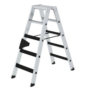 Günzburger Steigtechnik Stufen-Stehleiter beidseitig begehbar mit clip-step