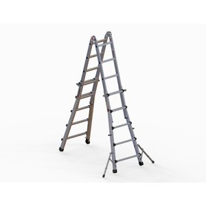 Euroline Alu-Vario-Klappleiter mit Standverbreiterung - Nr. 31631 Teleskopleiter