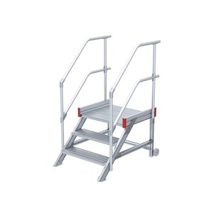 Euroline Anstieg 45 Grad, 600 mm Stufenbreite, Stufenausführung Alu – gerieft