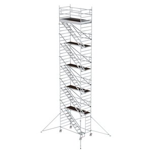 Günzburger Steigtechnik Rollgerüst 1,35 x 2,45 m mit Schrägaufstiegen & Ausleger