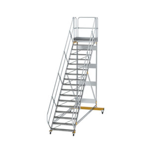 Günzburger Steigtechnik Plattformtreppe 45° fahrbar Stufenbreite 1000mm