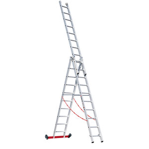 Euroline Alu-Mehrzweckleiter 3-teilig Nr. 30778, rollbar