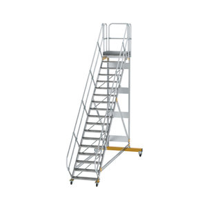 Günzburger Steigtechnik Plattformtreppe 45° fahrbar Stufenbreite 800 mm