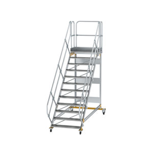 Günzburger Steigtechnik Plattformtreppe 45° fahrbar Stufenbreite 1000mm