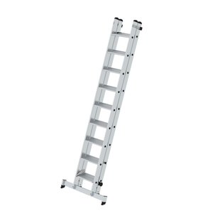 Günzburger Steigtechnik Stufen-Schiebeleiter 2-teilig mit nivello®-Traverse