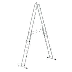 Günzburger Steigtechnik Sprossen-Stehleiter 4-teilig mit nivello®-Traverse