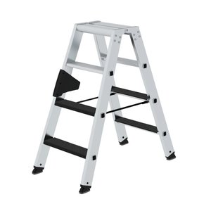 Günzburger Steigtechnik Stufen-Stehleiter beidseitig begehbar mit clip-step R13