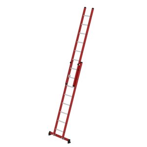 Günzburger Steigtechnik Sprossen-Schiebeleiter 2-teilig GFK/Alu mit nivello®-Traverse
