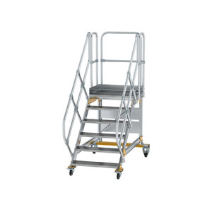 Günzburger Steigtechnik Plattformtreppe 45° fahrbar Stufenbreite 800 mm