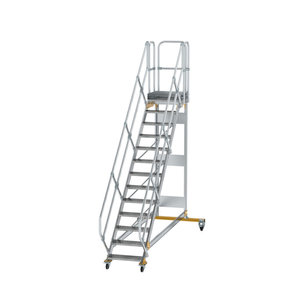 Günzburger Steigtechnik Plattformtreppe 45° fahrbar Stufenbreite 600 mm
