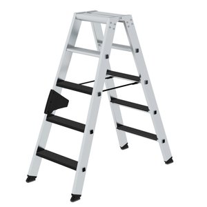 Günzburger Steigtechnik Stufen-Stehleiter beidseitig begehbar mit clip-step R13