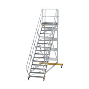 Günzburger Steigtechnik Plattformtreppe 45° fahrbar Stufenbreite 1000mm