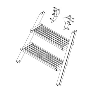 Günzburger Steigtechnik Aufstieg Podesttreppe 3 Stufen