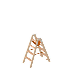Layher Holzstehleiter mit 80mm breiten Stufen, beidseitig begehbar