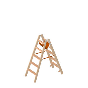 Layher Holzstehleiter mit 80mm breiten Stufen, beidseitig begehbar