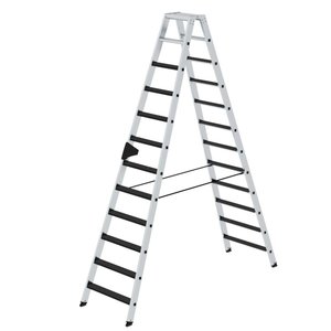 Günzburger Steigtechnik Stufen-Stehleiter beidseitig begehbar mit clip-step R13