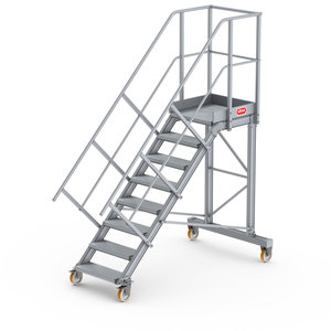 Altrex Podesttreppe fahrbar 45°, Stufenbreite: 60 cm