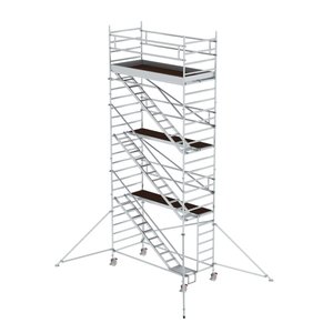 Günzburger Steigtechnik Rollgerüst 1,35 x 3,0 m mit Schrägaufstiegen & Ausleger