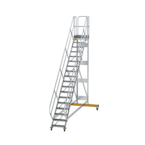 Günzburger Steigtechnik Plattformtreppe 45° fahrbar Stufenbreite 600 mm