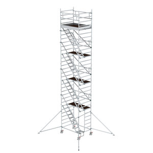 Günzburger Steigtechnik Rollgerüst 1,35 x 1,80 m mit Schrägaufstiegen & Ausleger