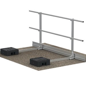 Günzburger Steigtechnik Ausstiegsgeländer seitlich mit Ballastgewichte