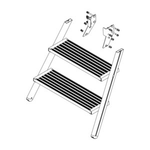 Günzburger Steigtechnik Aufstieg Podesttreppe 3 Stufen