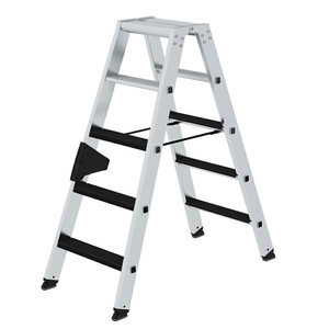 Günzburger Steigtechnik Stufen-Stehleiter beidseitig begehbar mit clip-step
