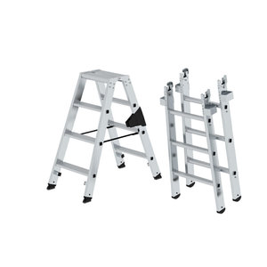 Günzburger Steigtechnik Stufen-Stehleiter-Set beidseitig begehbar steckbar