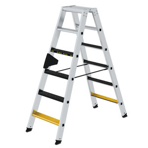 Günzburger Steigtechnik Stufen-Stehleiter 250 kg beidseitig begehbar mit clip-step R13