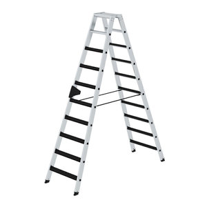 Günzburger Steigtechnik Stufen-Stehleiter beidseitig begehbar mit clip-step