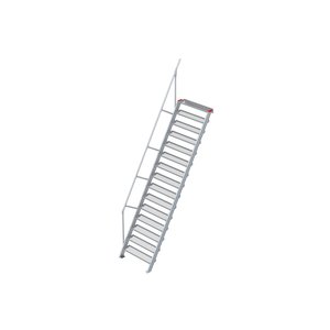 Euroline Treppe 60 Grad, 1000 mm Stufenbreite, 1 Handlauf, Stufenausführung Stahl - Gitterrost