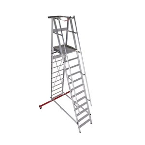 Euroline Alu-Podestleiter, fahr- und klappbar Nr. 32777